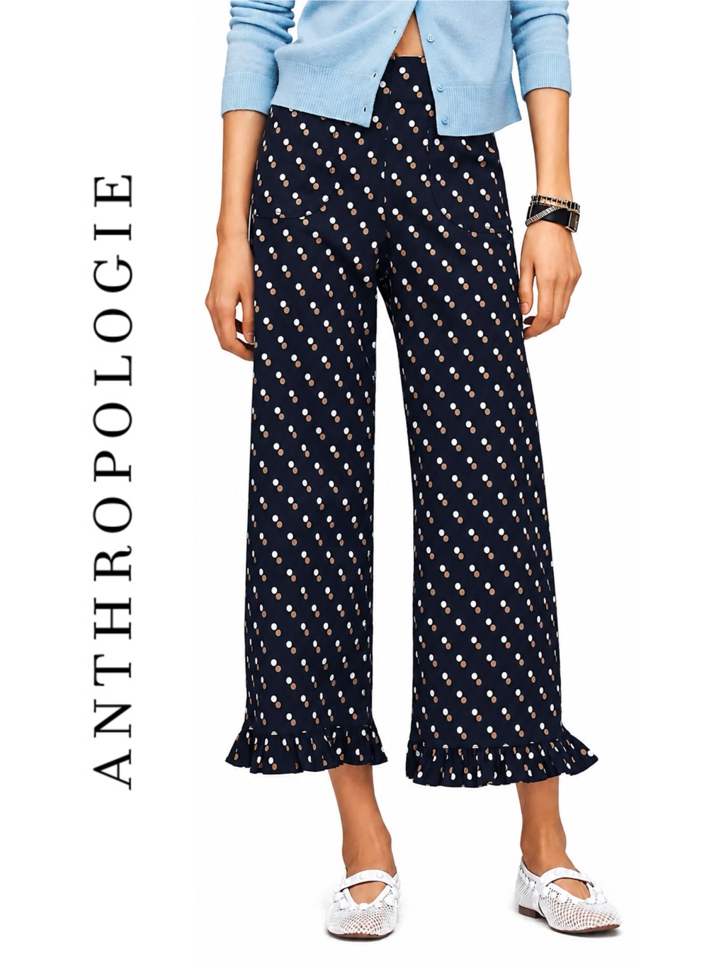 Anthropologie Maeve Colette High-Rise Wide-Leg Pants In Magic Fabric